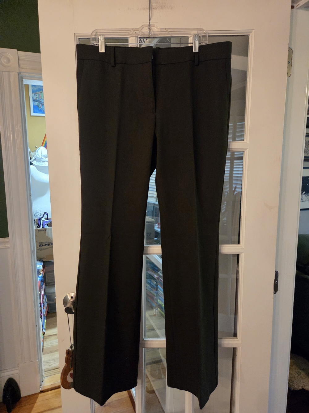 Ann Taylor Women's Olive Green Flare Dress Pants - Size 12